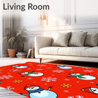 Festive Snowman Snowflake Scatter Rug