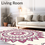 Deep Fuchsia Mandala Floral Medallion Rug