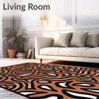 Brown Wavy Abstract Organic Flow Rug