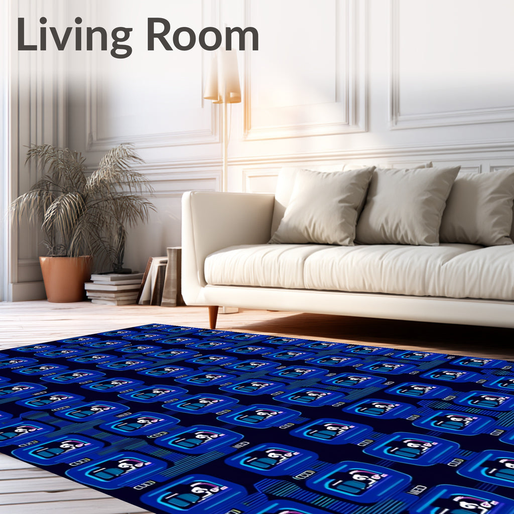 Retro Digital Display Arrangement Rug