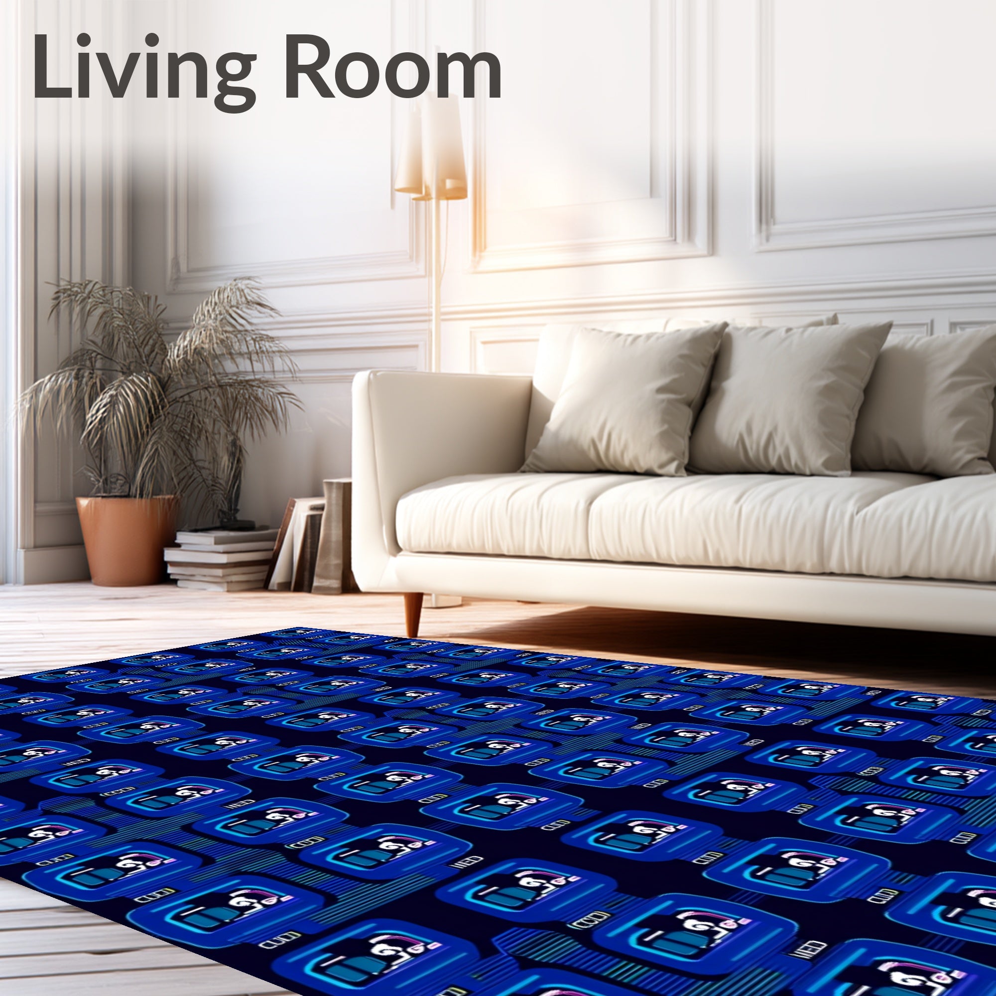 Retro Digital Display Arrangement Rug