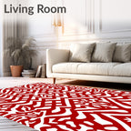 Bold Red Tribal Interlace Rug