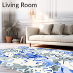 Blue Camo Abstract Flow Rug