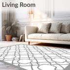 Gray Intertwined Abstract Geometric Rug