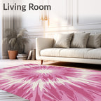 Radiant Pink Burst Medallion Rug