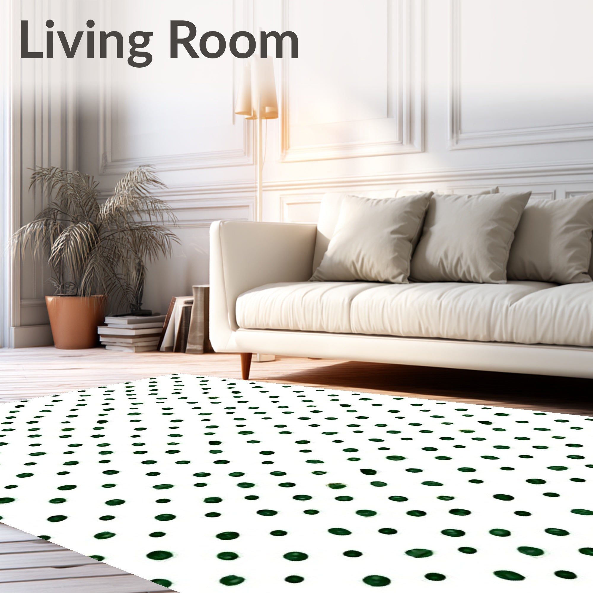 Deep Green Dotted Scatter Rug