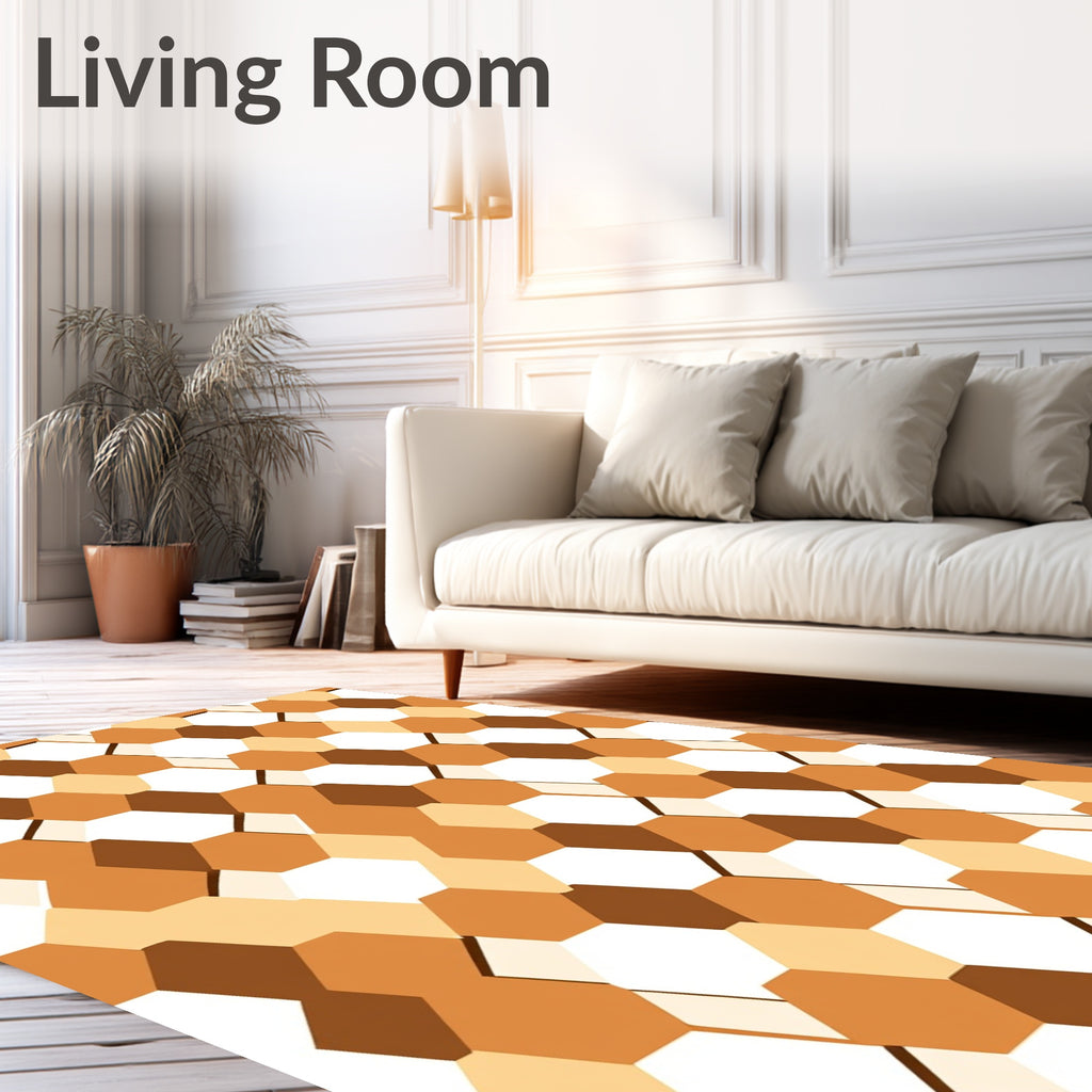 Terra Cotta Honeycomb Geometric Rug