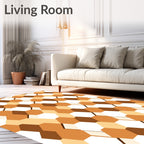 Terra Cotta Honeycomb Geometric Rug