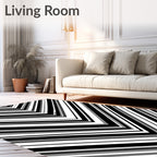 Arrow Chevron Black White Gray Stripe Rug