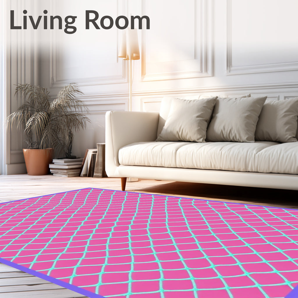Bright Pink Diamond Net Rug
