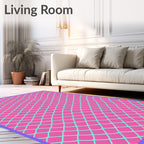 Bright Pink Diamond Net Rug
