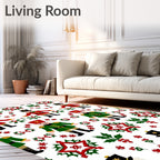 Festive Red Soldier Holly Star Rug