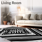 Bold Black White Optical Diamond Rug