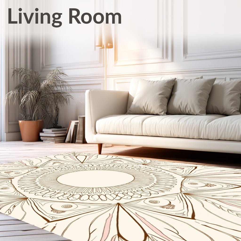 Delicate Pink and Brown Mandala Radiance Rug