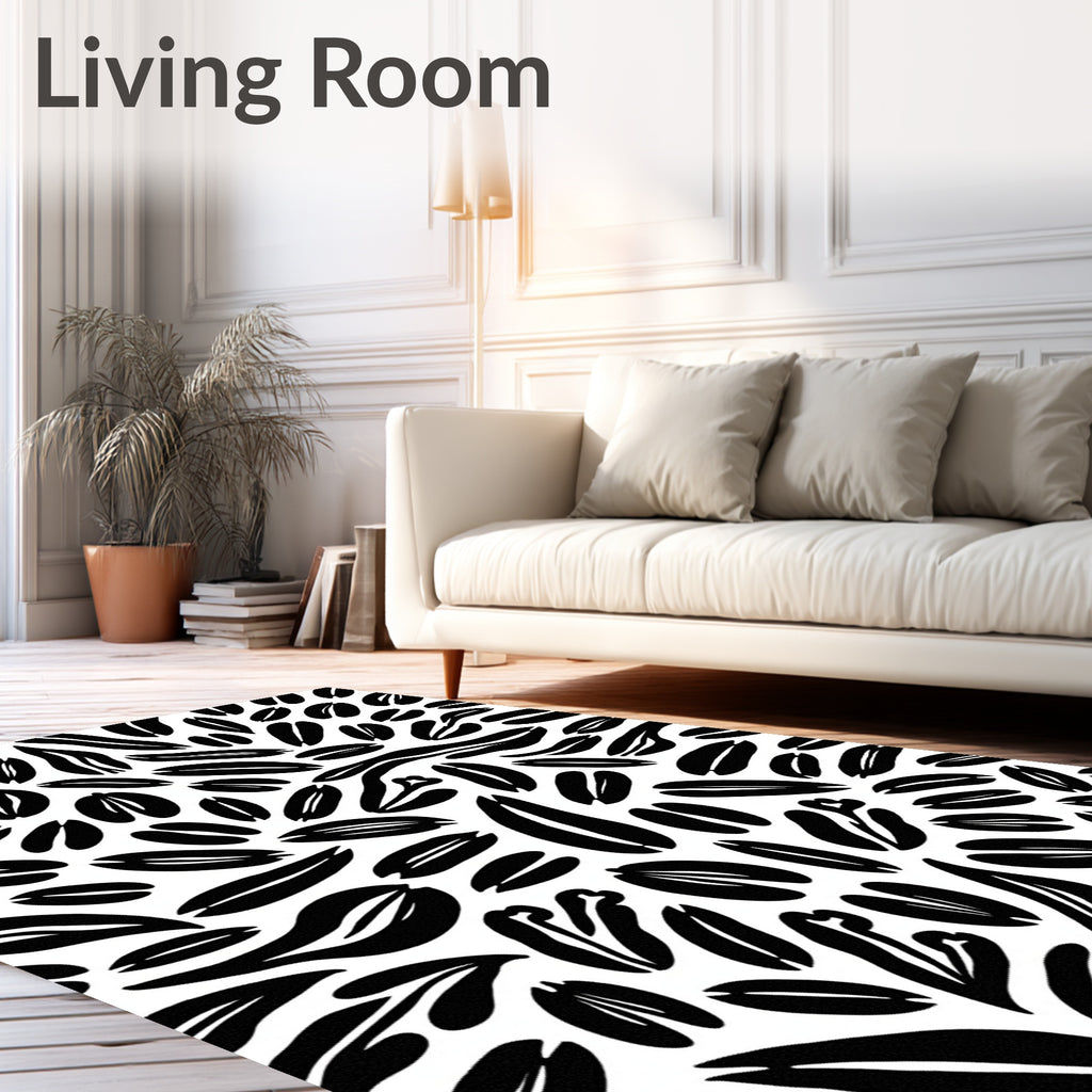 Black Organic Seed Pod Cluster Rug