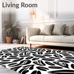 Black Organic Seed Pod Cluster Rug