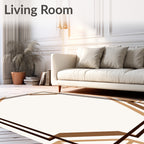Geometric Warm Brown Art Deco Rug