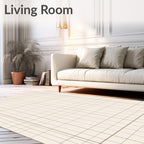 Cream Tan Classic Plaid Rug