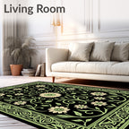 Black Floral Archival Glow Rug
