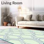 Pastel Green Hexagonal Mesh Rug