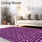 Baroque Pink Geometric Symmetry Rug