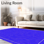 Deep Blue Swirl Abstract Rug