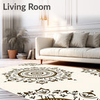 Brown Ethnic Mandala Floral Accent Rug