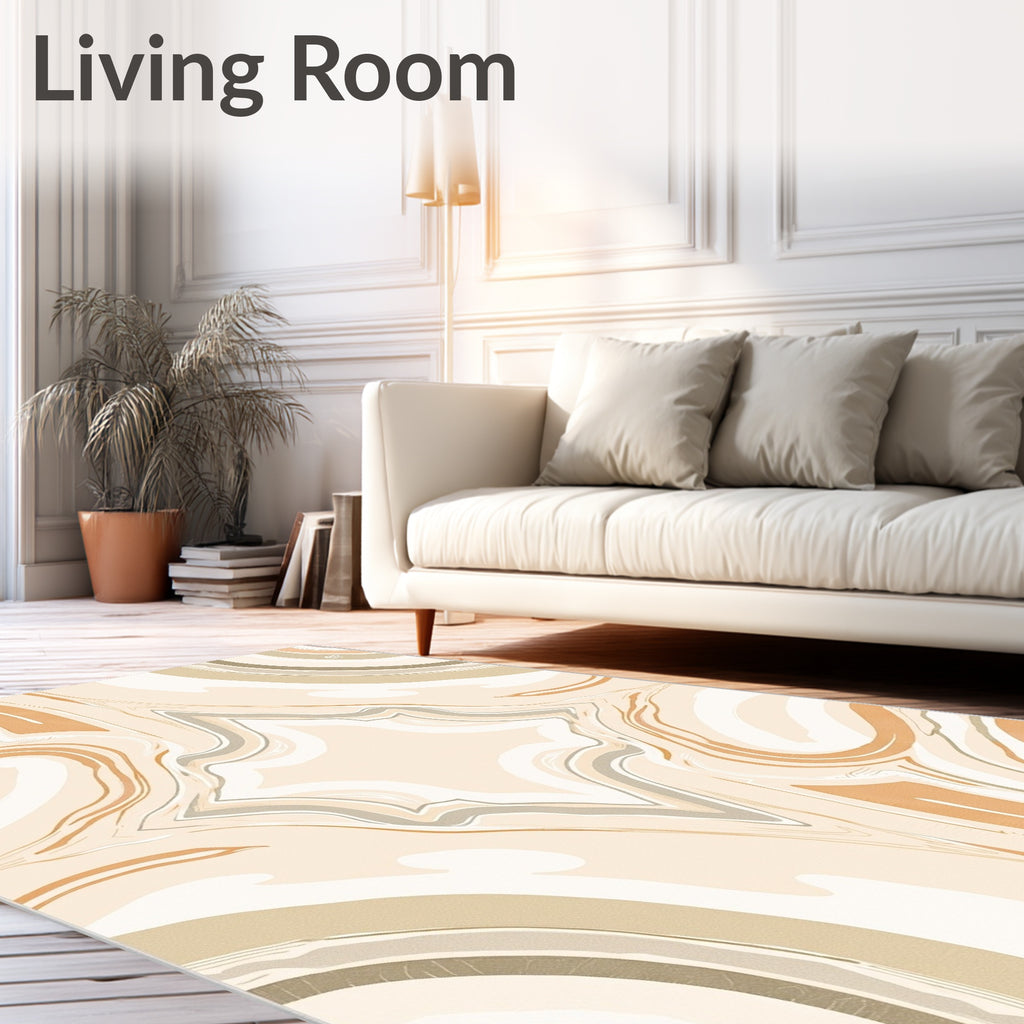 Neutral Earthy Tone Swirl Agate Rug