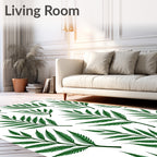 Deep Green Fern Foliage Repeat Rug