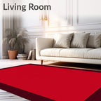 Bold Red Bordered Square Rug