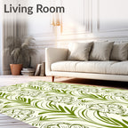 Green Floral Vine Repeat Rug
