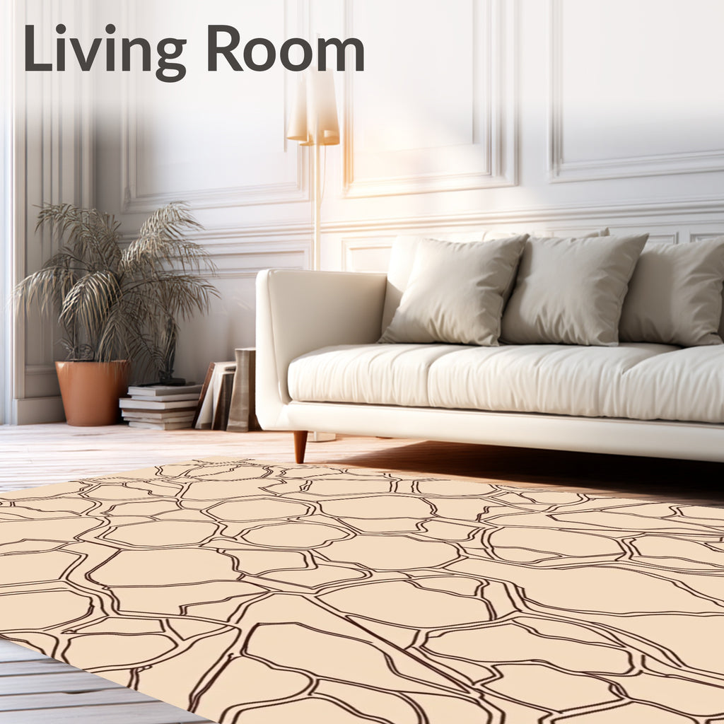 Abstract Stone Fragment Outline Rug