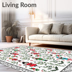 Festive Nutcracker Figures Holly Berries Rug