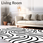 Monochromatic Curving Line Abstract Rug