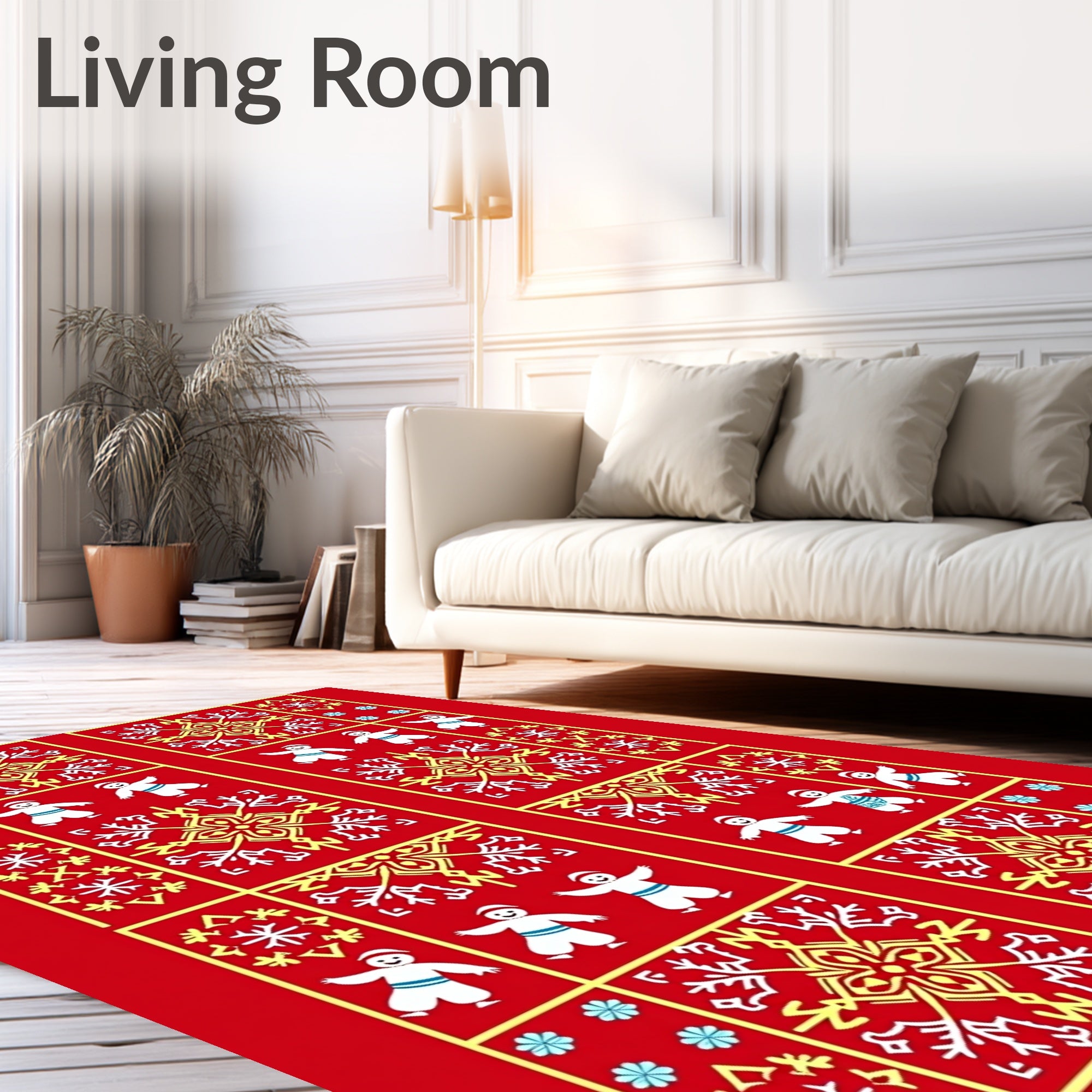Whimsical Folk Art Children Medallion Rug