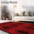 Gothic Red Arched Window Repeat Rug