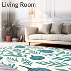 Teal Pumpkin Leafy Branch Medley Rug