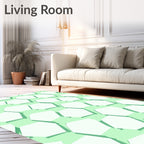 Mint Green Hexagonal Overlay Rug