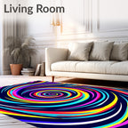 Vibrant Swirl Neon Abstract Rug