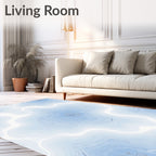 Pale Blue Swirling Agate Slices Rug