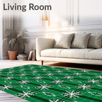 Green Tartan Snowflake Charm Rug