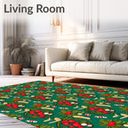 Festive Red Berry Wreath Holiday Rug