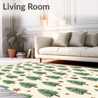 Whimsical Green Pine Stars Rug