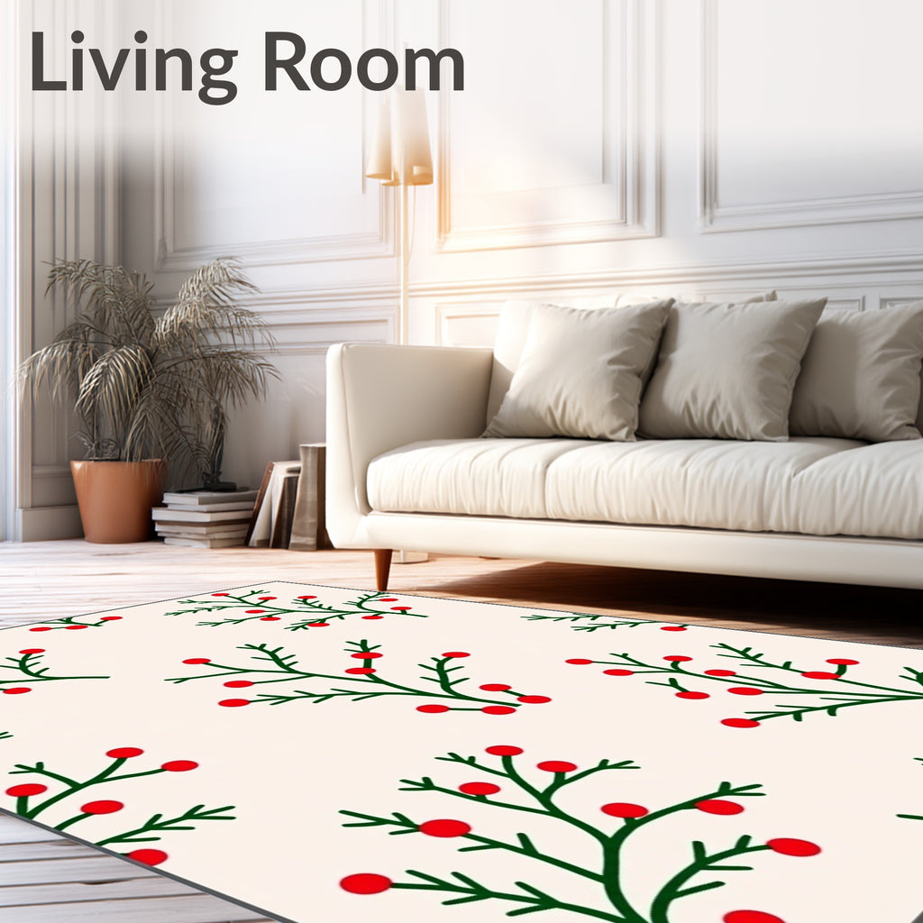 Festive Green Berry Garland Rug