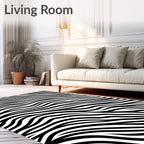 Black White Wavy Stripe Texture Rug