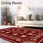 Crimson Radiant Starburst Medallion Rug