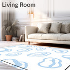 Baby Blue Abstract Cloud Arrangement Rug