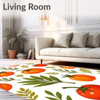 Oranges and Greens Foliage Scatter Rug