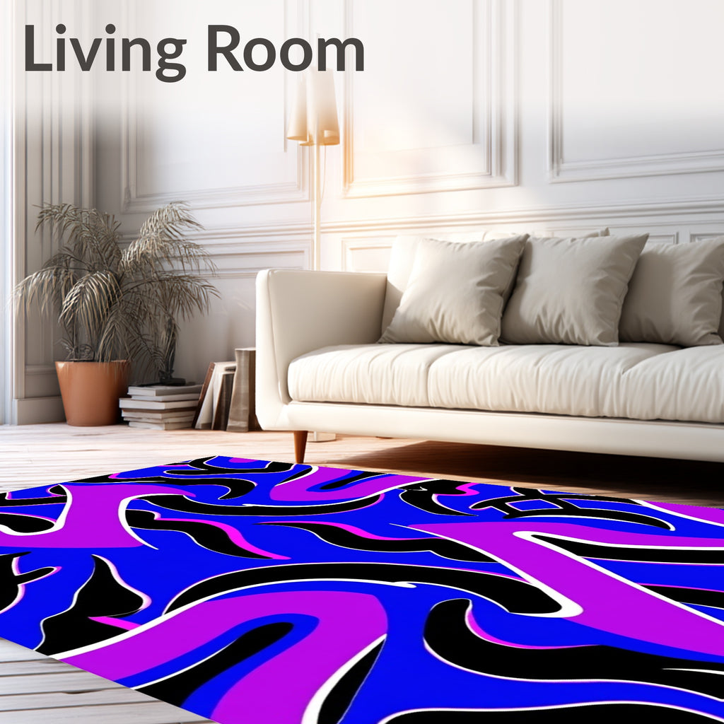 Vibrant Graffiti Swirl Abstract Rug