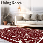 Crimson Swirl Cocktail Glass Arrangement Rug